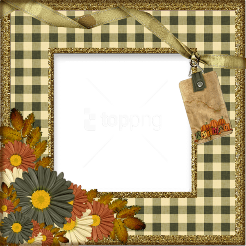 Free Png Transparent Autumn With Flowers Photo Frame - Transparent Autumn Photo Frames Clipart (850x849), Png Download