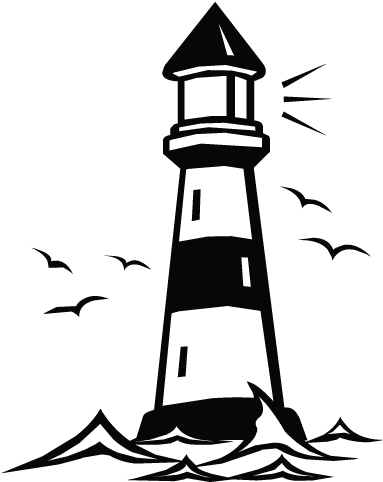 Adesivo De Parede Farol - Light House Black And White Clipart (600x600), Png Download