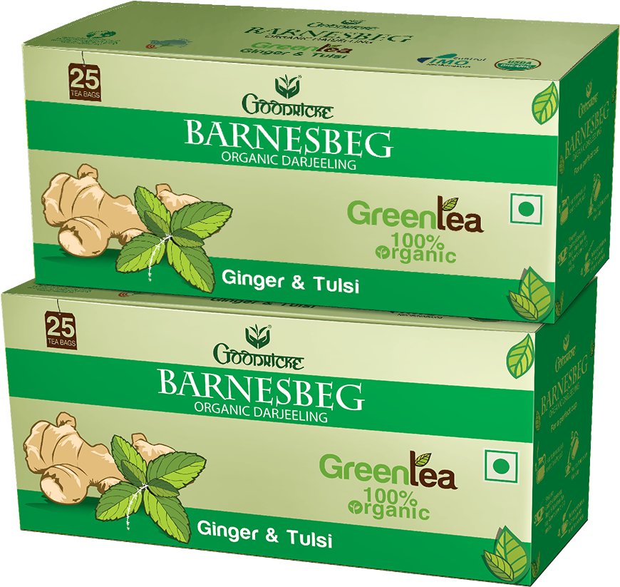 Buy Barnesbeg Ginger & Tulsi Green Tea - Box Clipart (1000x1000), Png Download