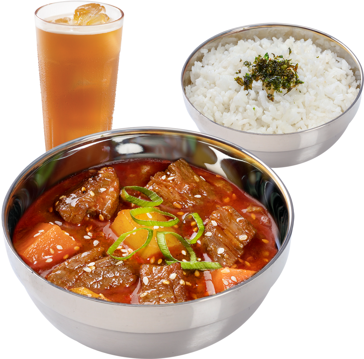 Spicy Korean Beef Stew Meal - Korean Beef Stew Bonchon Clipart (1334x1334), Png Download