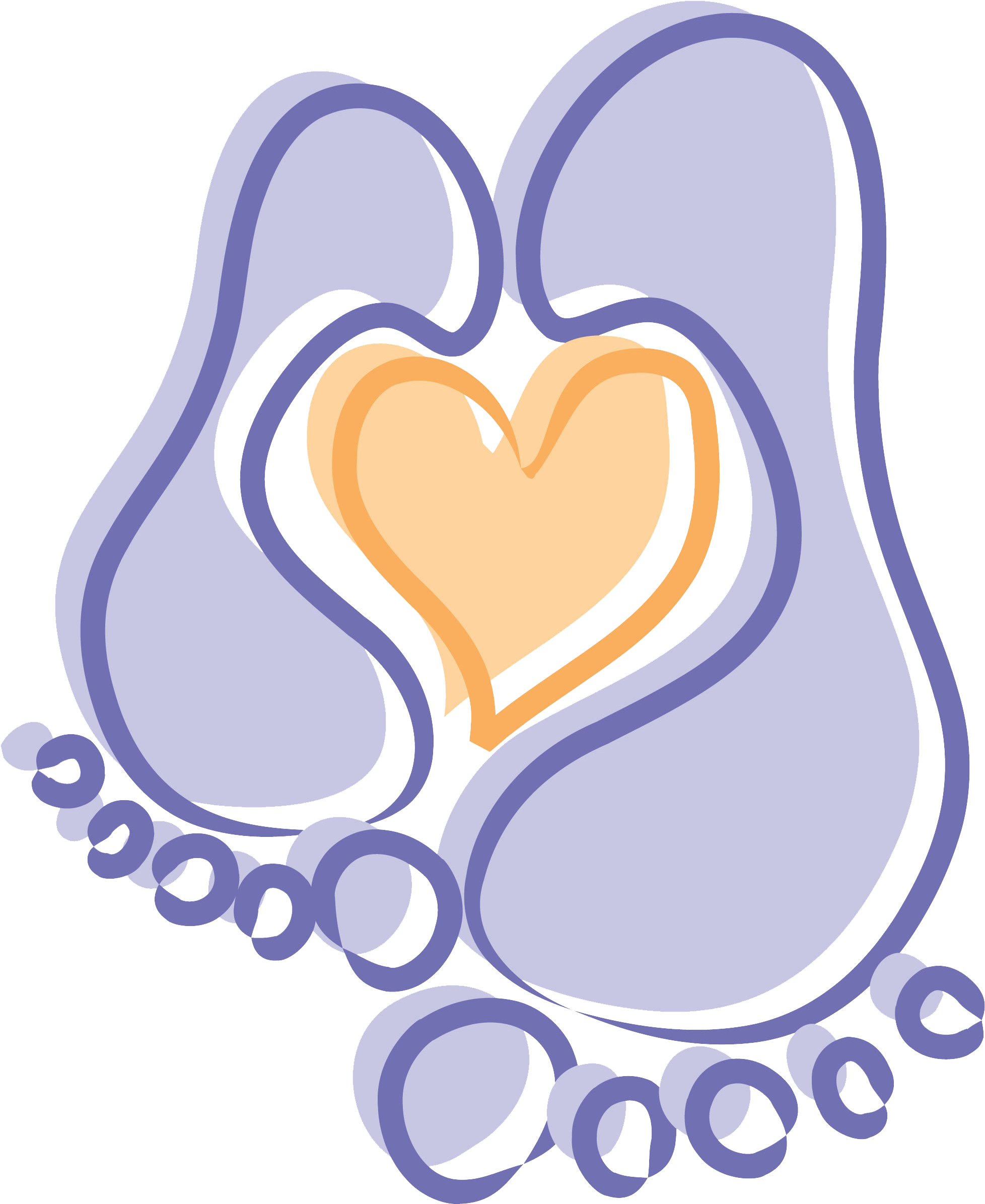 Baby Feet With Heart - Heart Clipart (2140x2400), Png Download