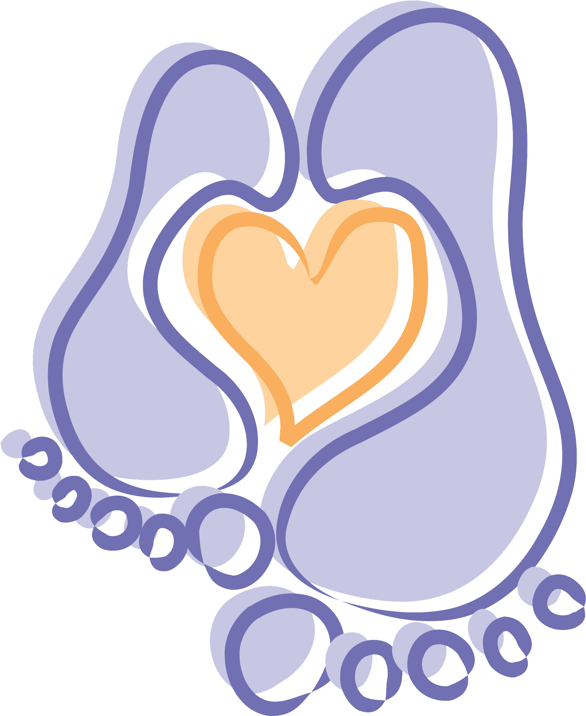 Baby Feet With Heart Heart Clipart Large Size Png Image PikPng