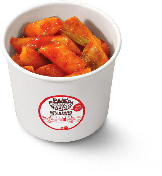 Spicy Korean Rice Cake $4 - Paik's Bibim Menu Singapore Clipart (850x720), Png Download