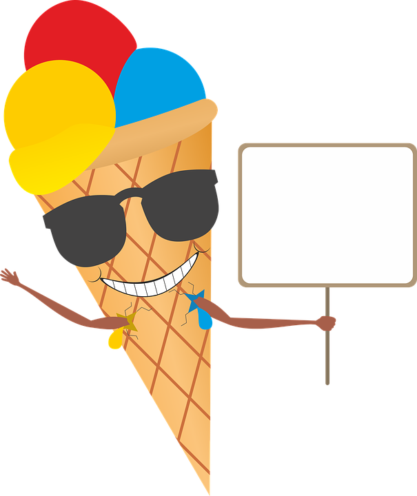 Ice Ice Cream Soft Ice Cream Waffle Summer - Balanced Diet Is An Ice Cream Clipart (605x720), Png Download