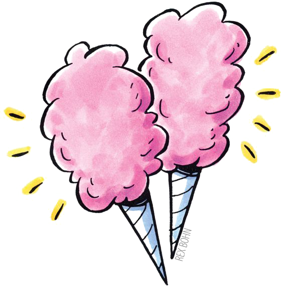 Cotton Candy Food Clip Art - Free Cotton Candy Clipart - Png Download (564x574), Png Download