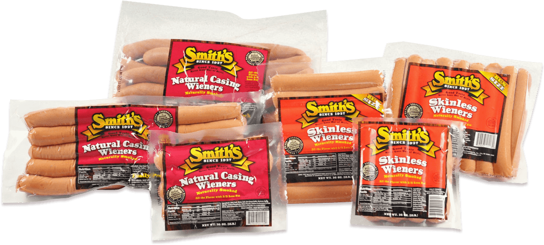 Smiths Wieners, Natural Casing - Smith's Skinless Hot Dogs Clipart (1070x482), Png Download