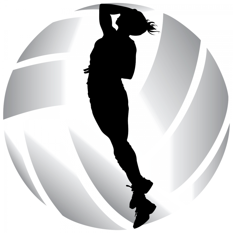 Download Girls Volleyball Silhouette Clipart Beach - Black Volleyball Logos Png Transparent Png (900x900), Png Download