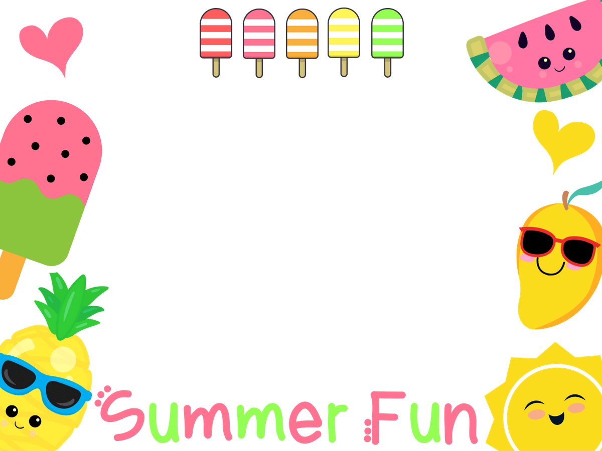 No Logo Transparent Summer Fun Fruit Manycam Borders - Transparent Summer Fun Png Clipart (1200x900), Png Download