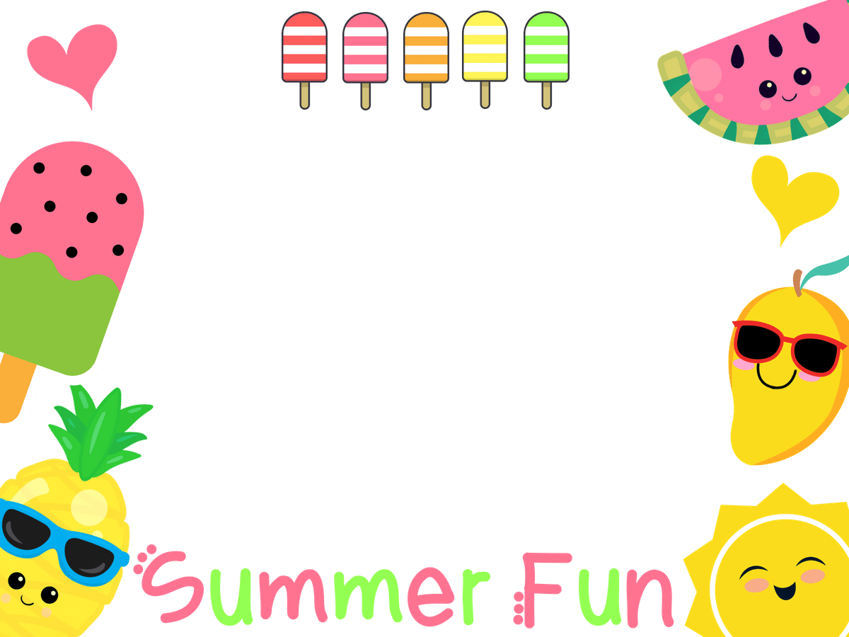 No Logo Transparent Summer Fun Fruit Manycam Borders - Transparent Summer F...