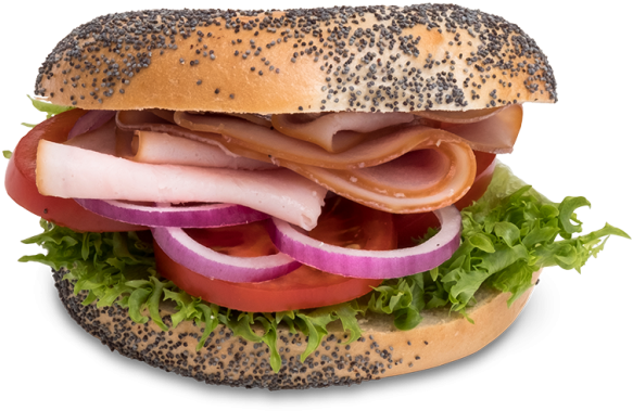 Bagel With Turkey And Mustard - Fast Food Clipart (1000x978), Png Download