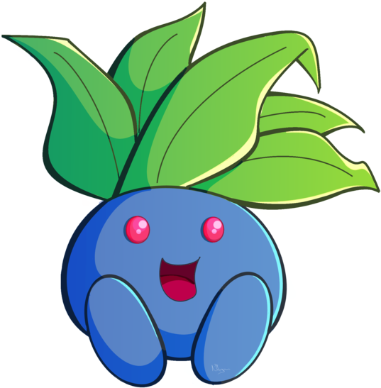 Pokemon Facepaint, Pokemon Faces, Pokemon Party, Face - Blue Pokemon With Green Leaves Clipart (600x600), Png Download