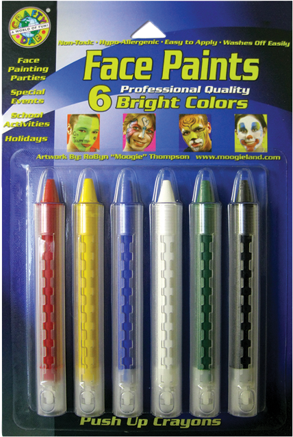 Face Paint Push-up Crayons Bright - Crayon Clipart (650x650), Png Download