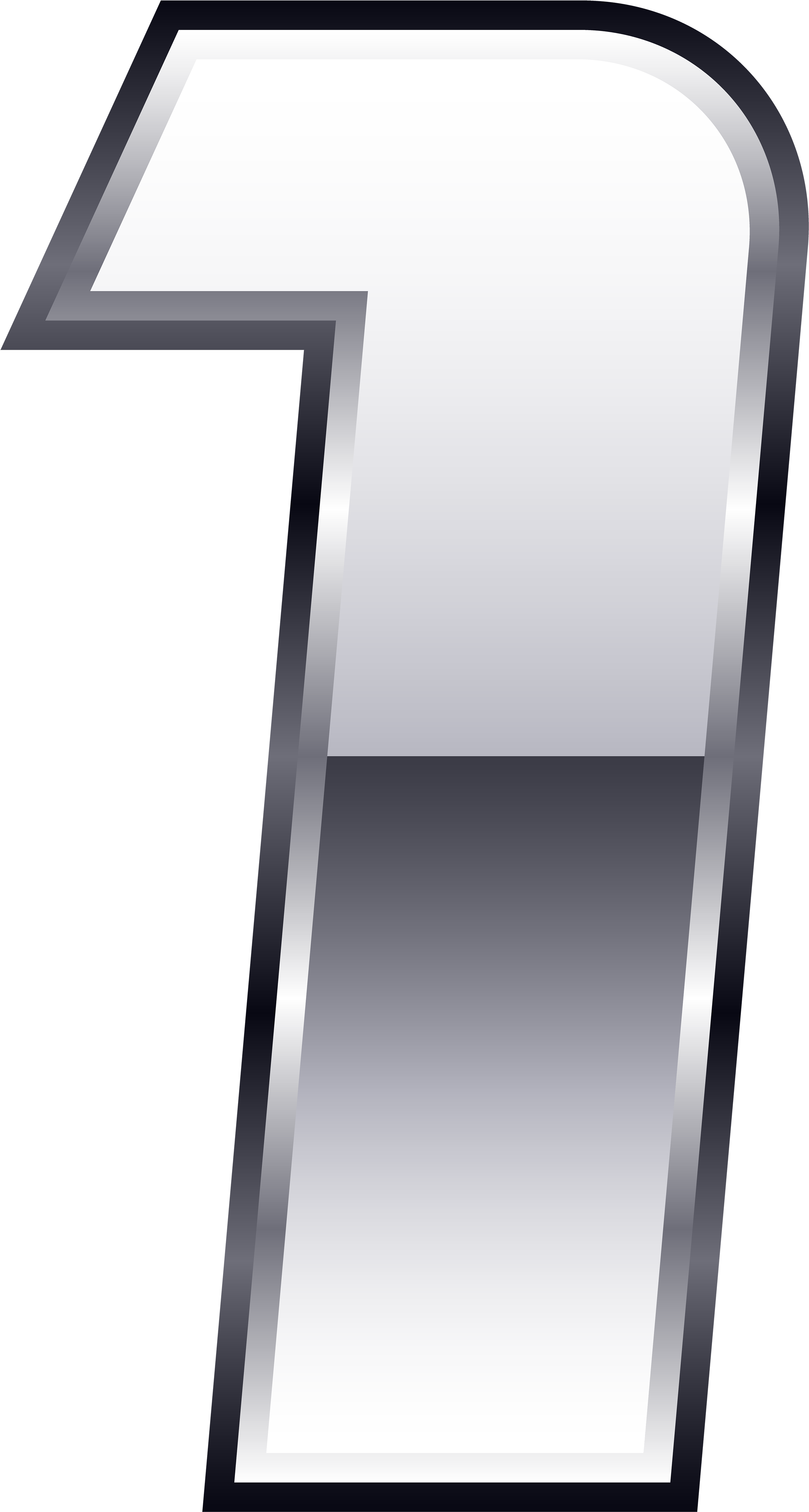 Silver One Png - Silver Number One Clipart Transparent Png (2673x5000), Png Download