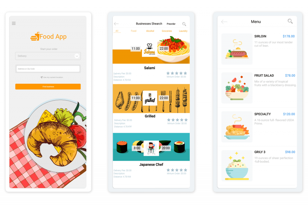 Create Native Apps - Food Delivery App Android Clipart (1024x683), Png Download