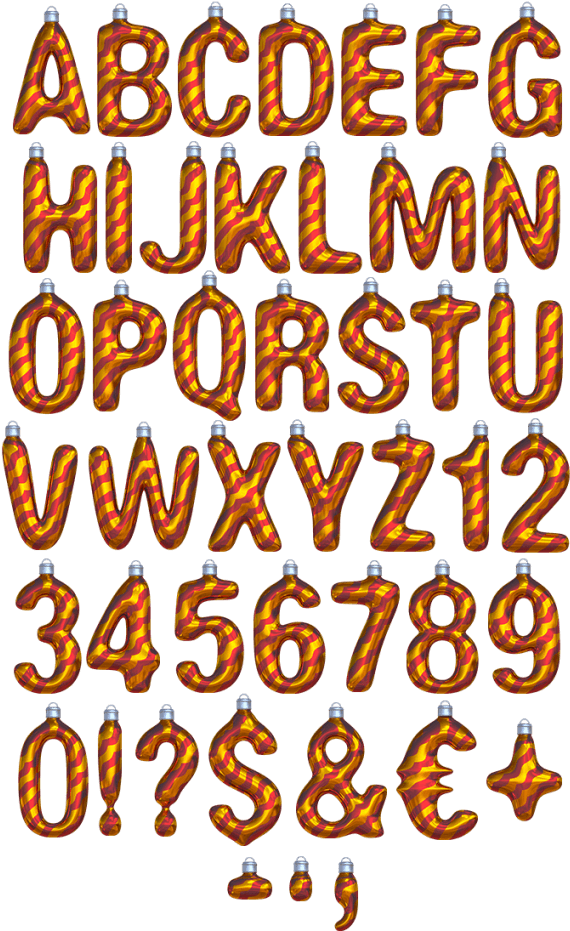 Christmas Ball Yellow Handmade Font Clipart (595x954), Png Download