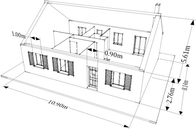 House Sketch - House Sketch Png Clipart (850x433), Png Download