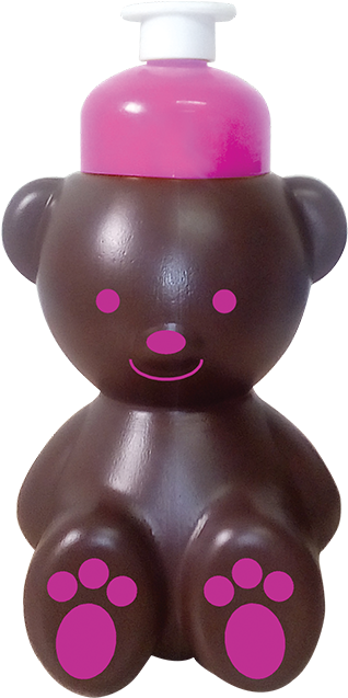 Squeeze Ursinho Chocolate 350 Ml Tampa Rosa - Teddy Bear Clipart (506x686), Png Download
