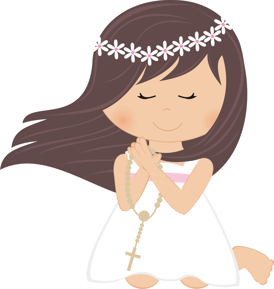 First Communion Girl Png - Clipart Communion Girl Transparent Png (900x948), Png Download