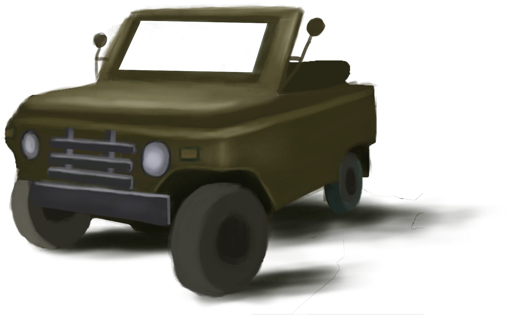 Cartoon Simple Chariot Jeep Png And Psd - Model Car Clipart (2000x2000), Png Download