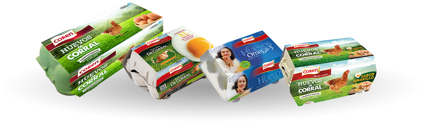 Huevos De Corral - Huevos Coren Clipart (1351x392), Png Download