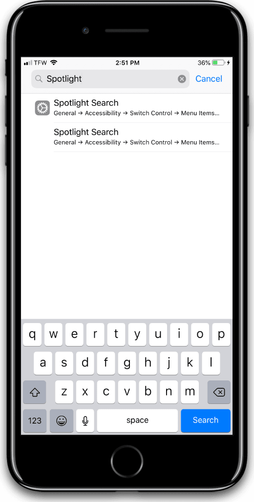 If You Can't Search In Settings, Try This - Ios 12 Spotlight Search Clipart (520x1024), Png Download