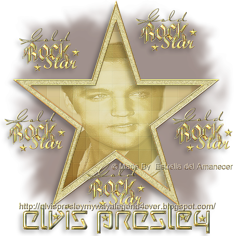 Elvis Presley-gold Rock Star - Poster Clipart (803x809), Png Download