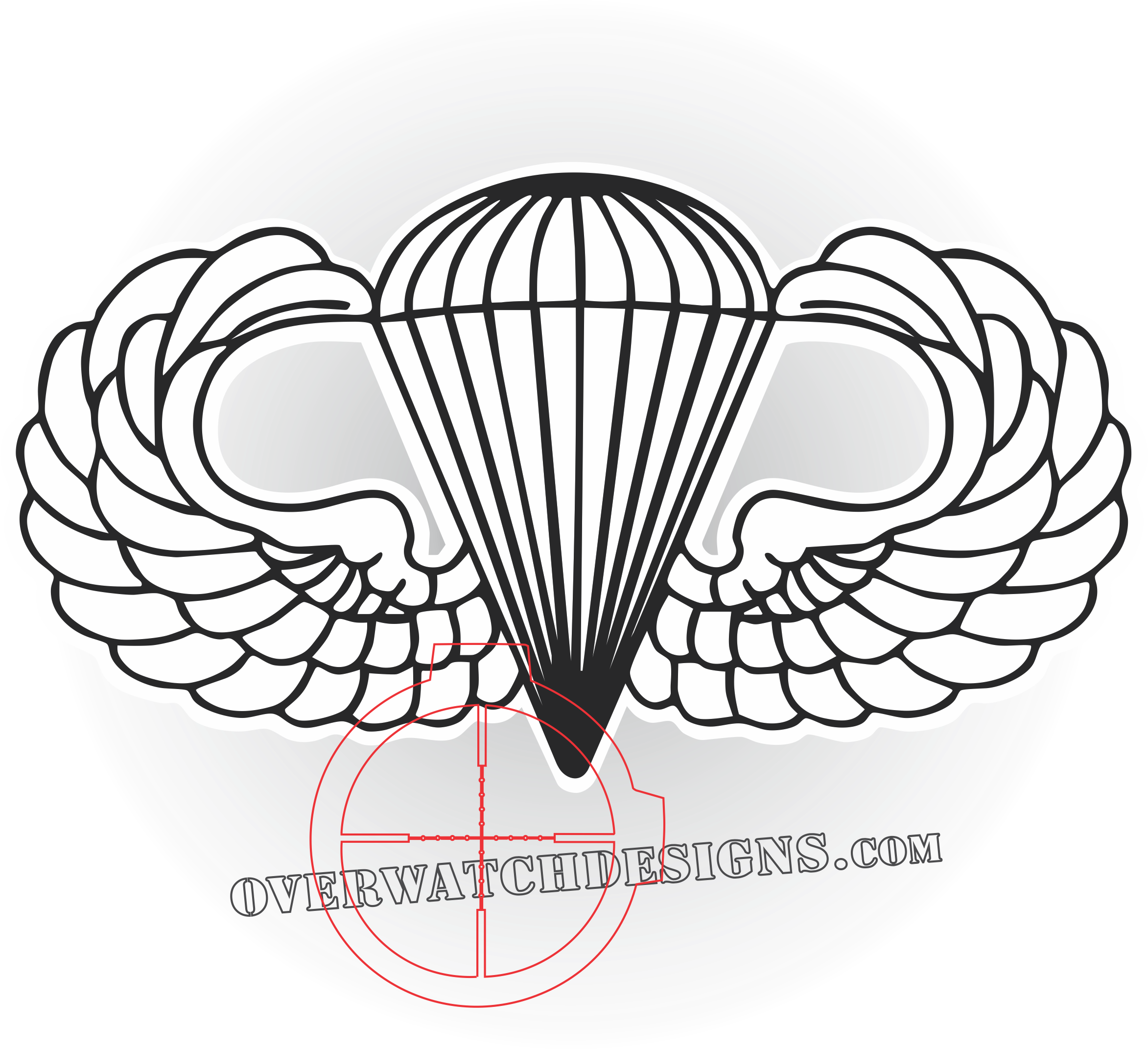 Airborne Wings - Parachutist Badge Clipart (2401x2393), Png Download