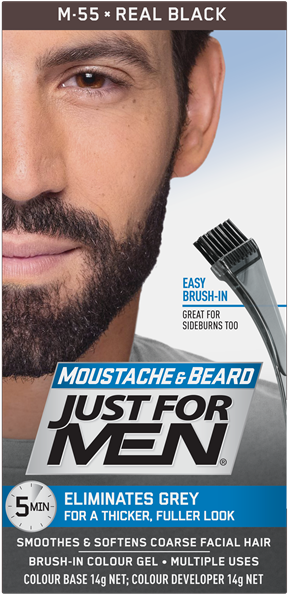 Just For Men Beard Black - Just For Men Mustache And Beard Clipart (600x600), Png Download