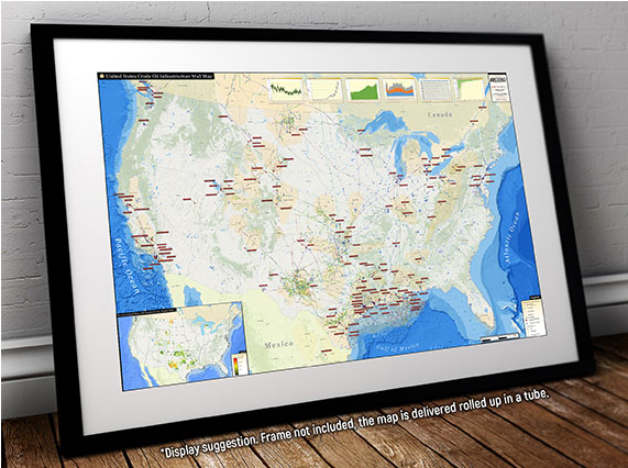 Crude Oil Infrastructure Printed Map Updated January - Picture Frame Clipart (570x570), Png Download