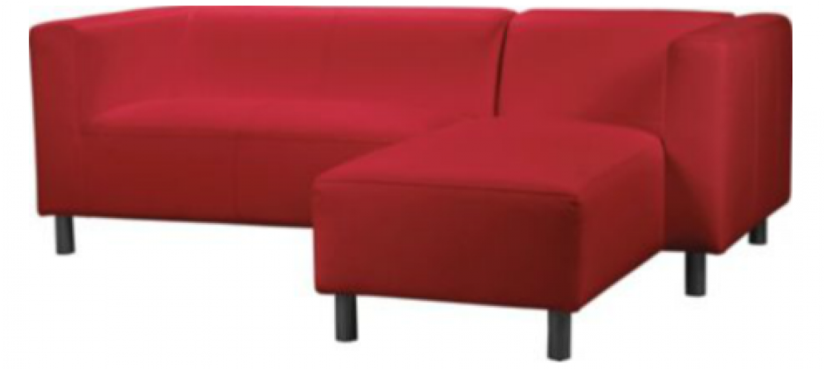 Red Fabric Corner Sofa - Studio Couch Clipart (1200x1200), Png Download