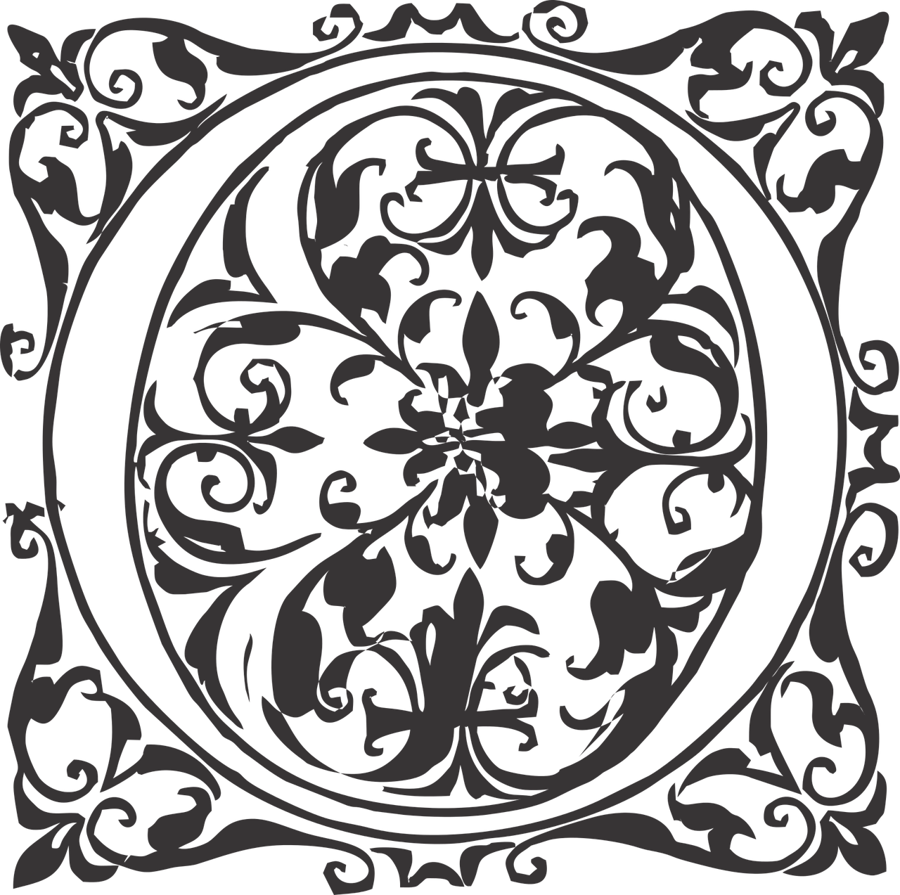 Ornamental Ornate Tile - Ornament Clipart (1280x1273), Png Download