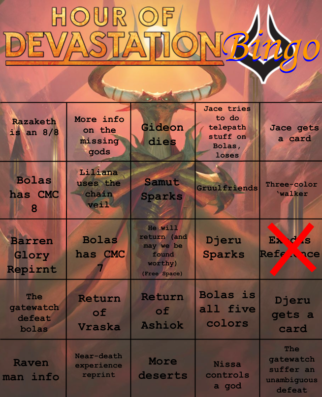 Hour Of Devastation Bingo Update - Poster Clipart (654x808), Png Download