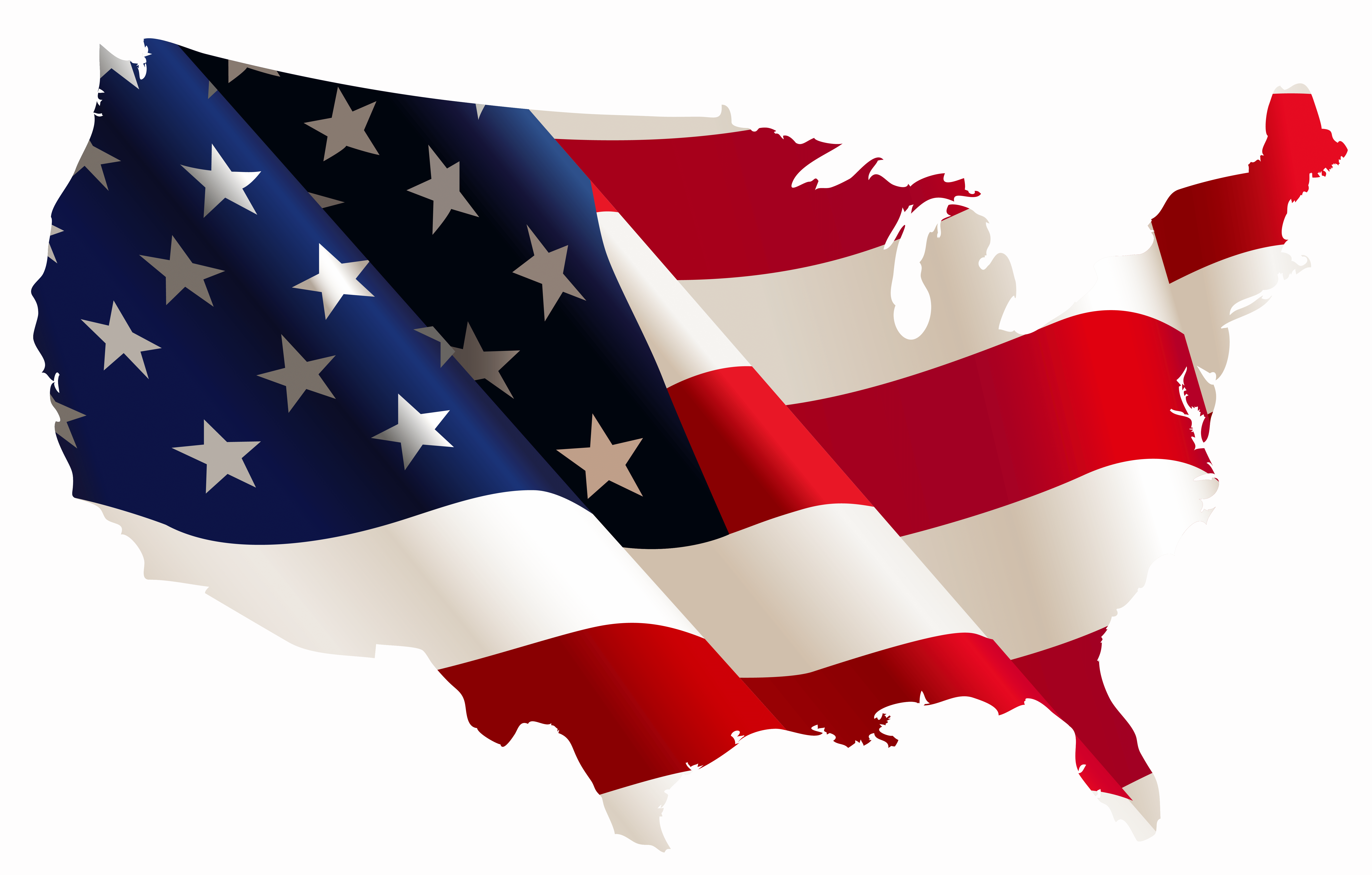Cheerleading Fundraising Ideas United States Map, 50 - American Flag Map Png Clipart (7066x4506), Png Download