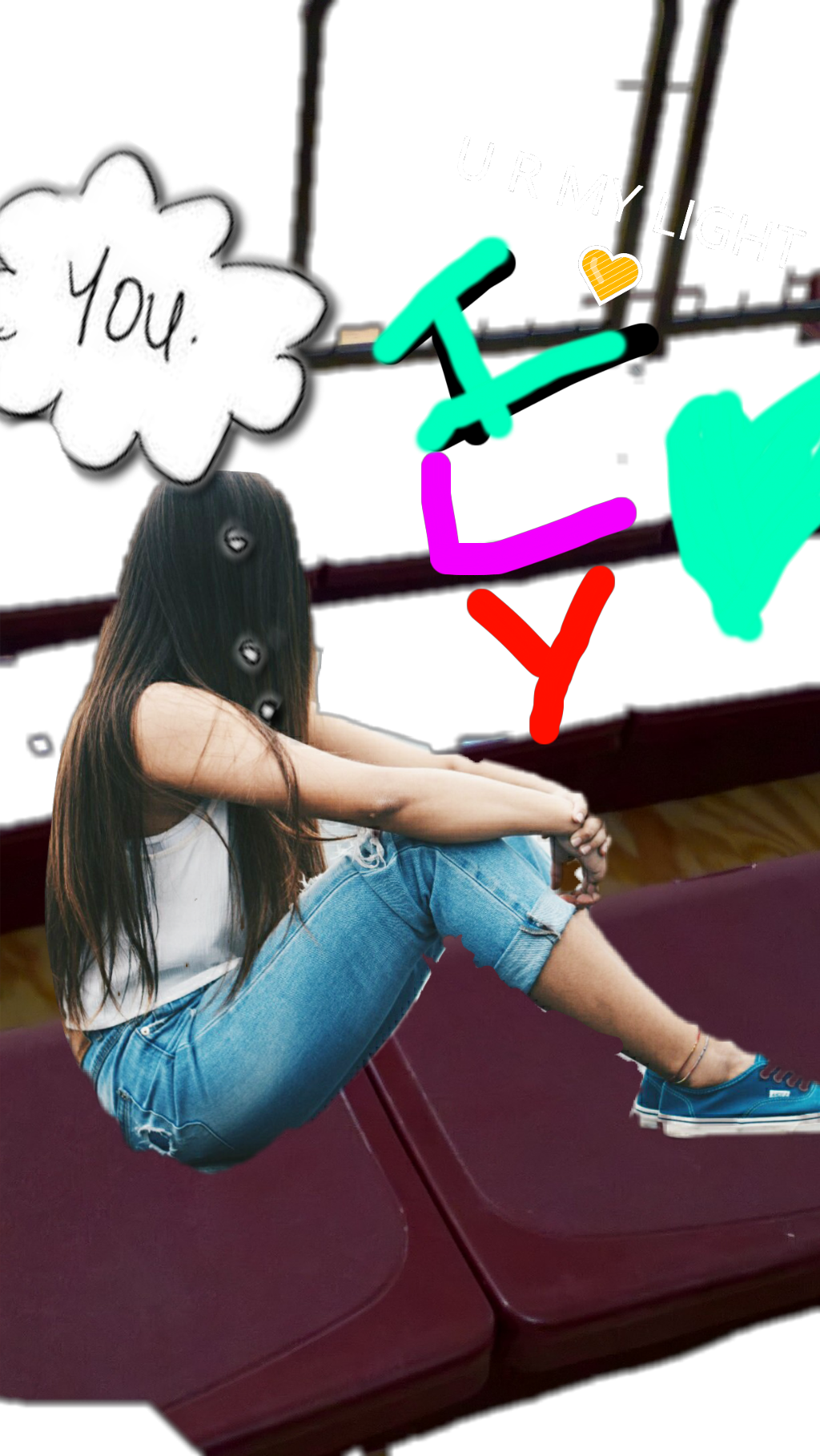 Loveyou Sticker - Girl Clipart (1024x1818), Png Download