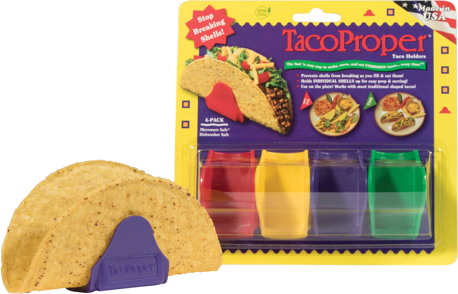 Tacoproper Taco Holders Come In Two Convenient Packages, - Tacoproper Clipart (1516x1108), Png Download