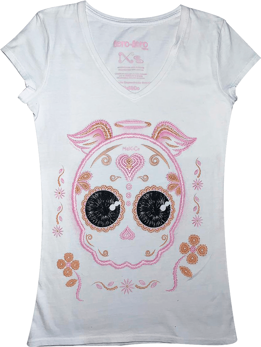 Imagen Frontal De Playera Blanca Con Un Estampado De - Cartoon Clipart (1106x1474), Png Download