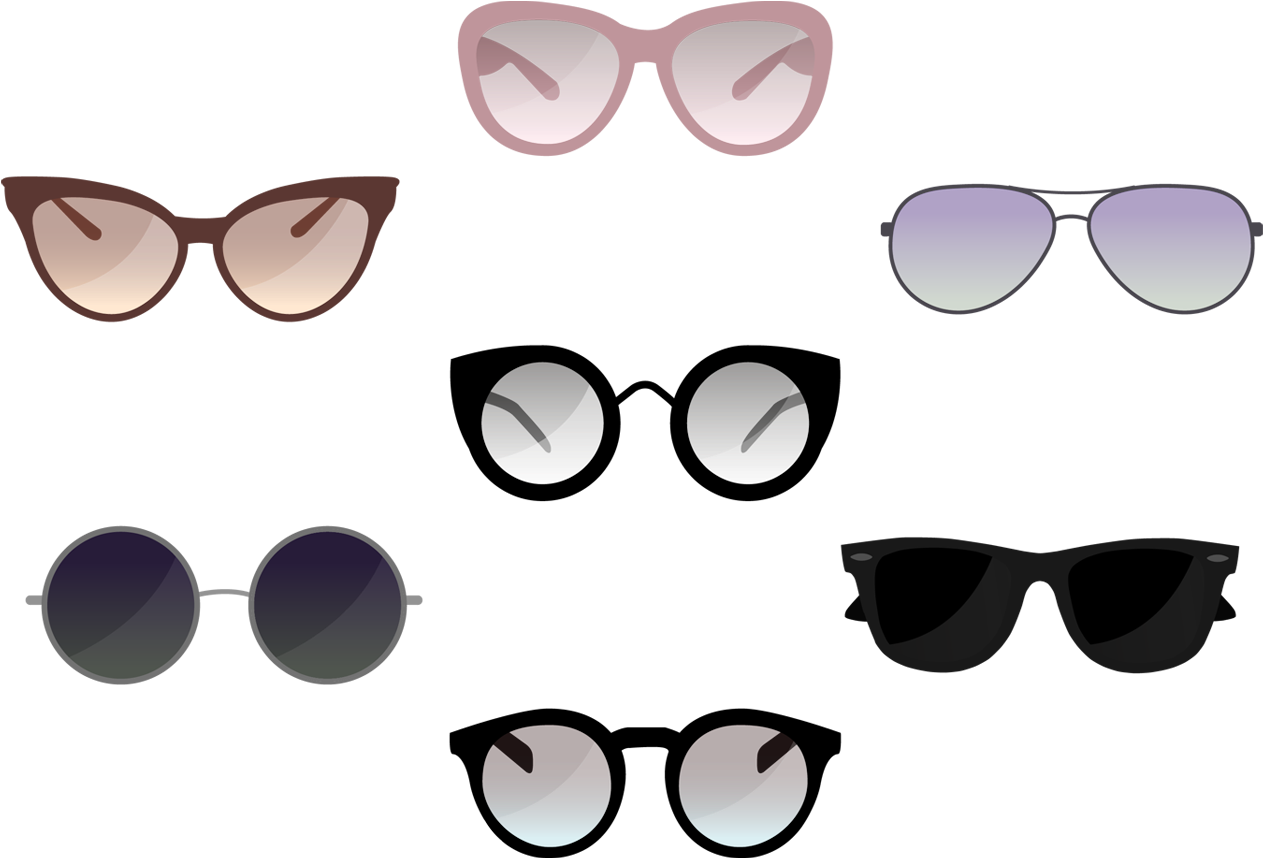 1980s Style Vector Sunglasses Retro Free Transparent - Sunglasses Vector Free Download Clipart (1348x917), Png Download