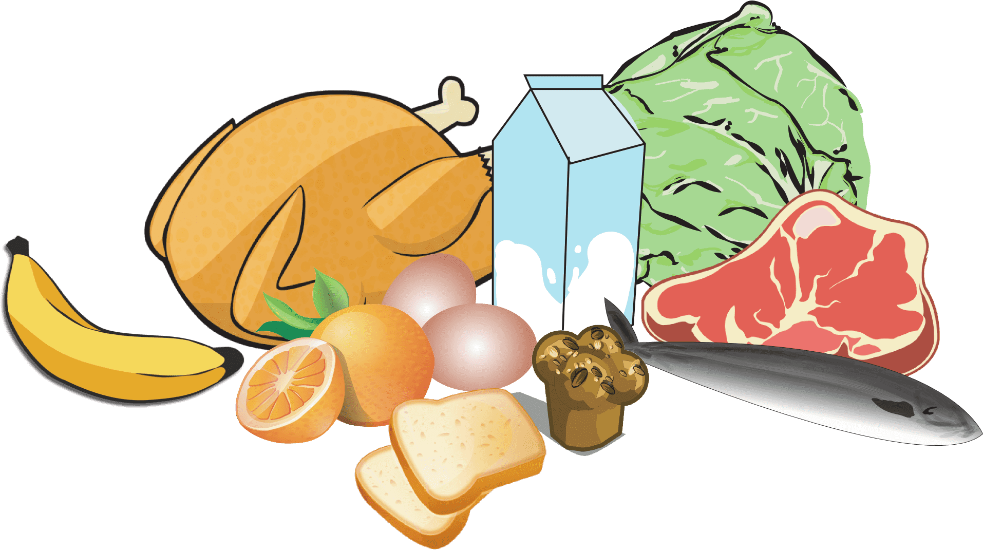 Fried Chicken Vegetable Meat Health Food - Meat And Vegetables Clipart - Png Download (1920x1125), Png Download