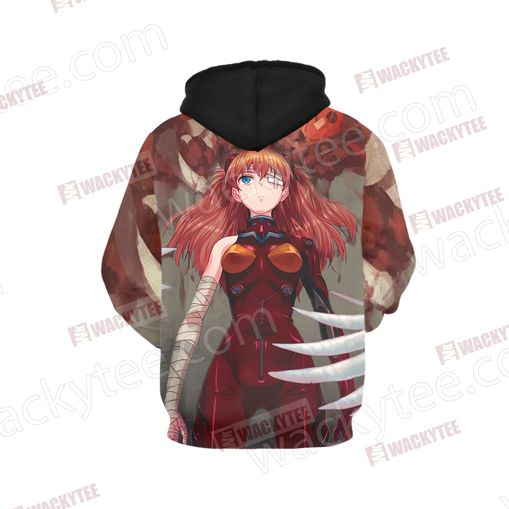 Shin Seiki Evangelion Soryu Asuka Langley 3d Hoodie Clipart (1024x1024), Png Download