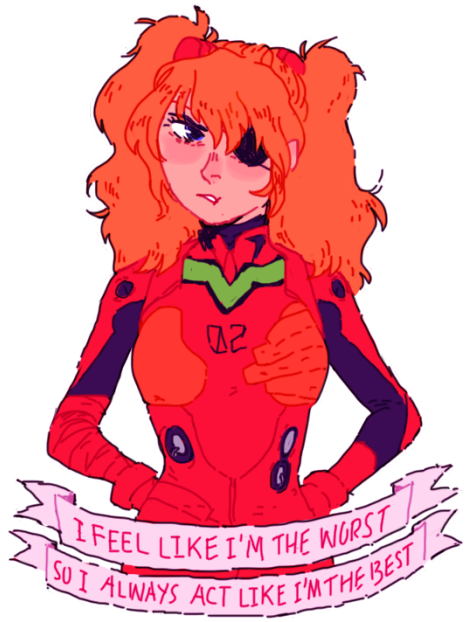 Asuka Langley Shikinami On Tumblr - Cartoon Clipart (500x658), Png Download