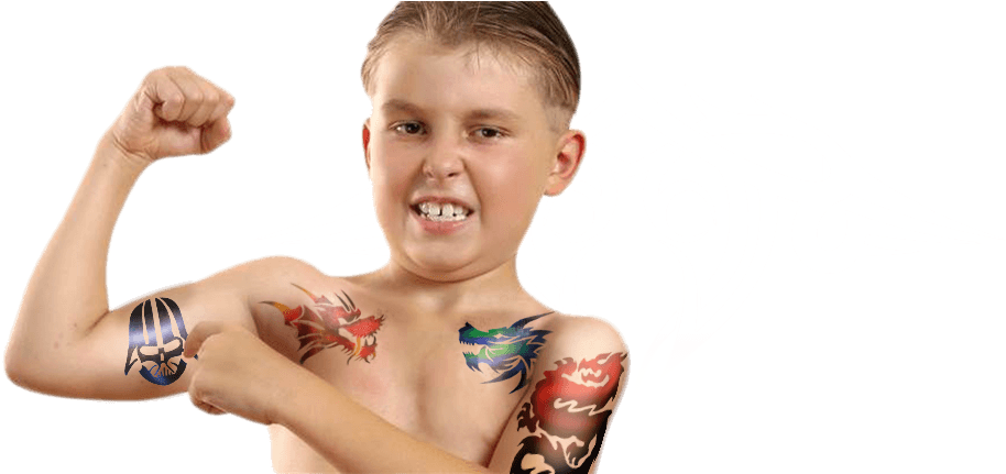 Airbrush Tattoos - Airbrush Tattoo Tattoo Kids Clipart (1300x430), Png Download