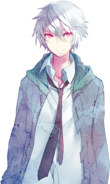 Anime Boy White Hair Clipart (500x625), Png Download