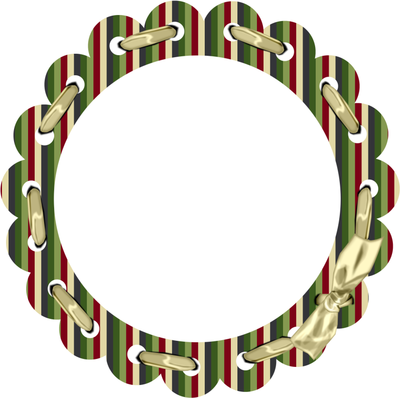 Laced Ribbon Christmas Frames, Christmas Colors, Christmas - Clip Art - Png Download (797x793), Png Download