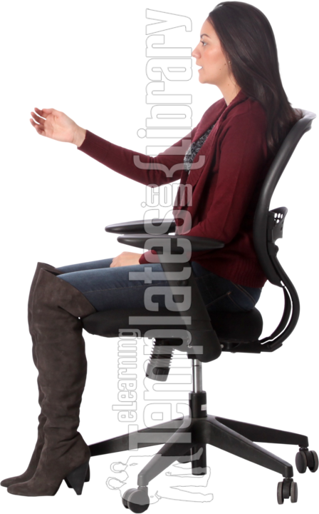 Explaining, Talking, Gesturing, Communication, Conversation, - Office Chair Clipart (448x720), Png Download