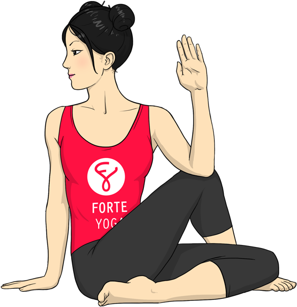 Half Lord Of The Fishes Yoga Pose , Png Download - Sitting Clipart (584x604), Png Download