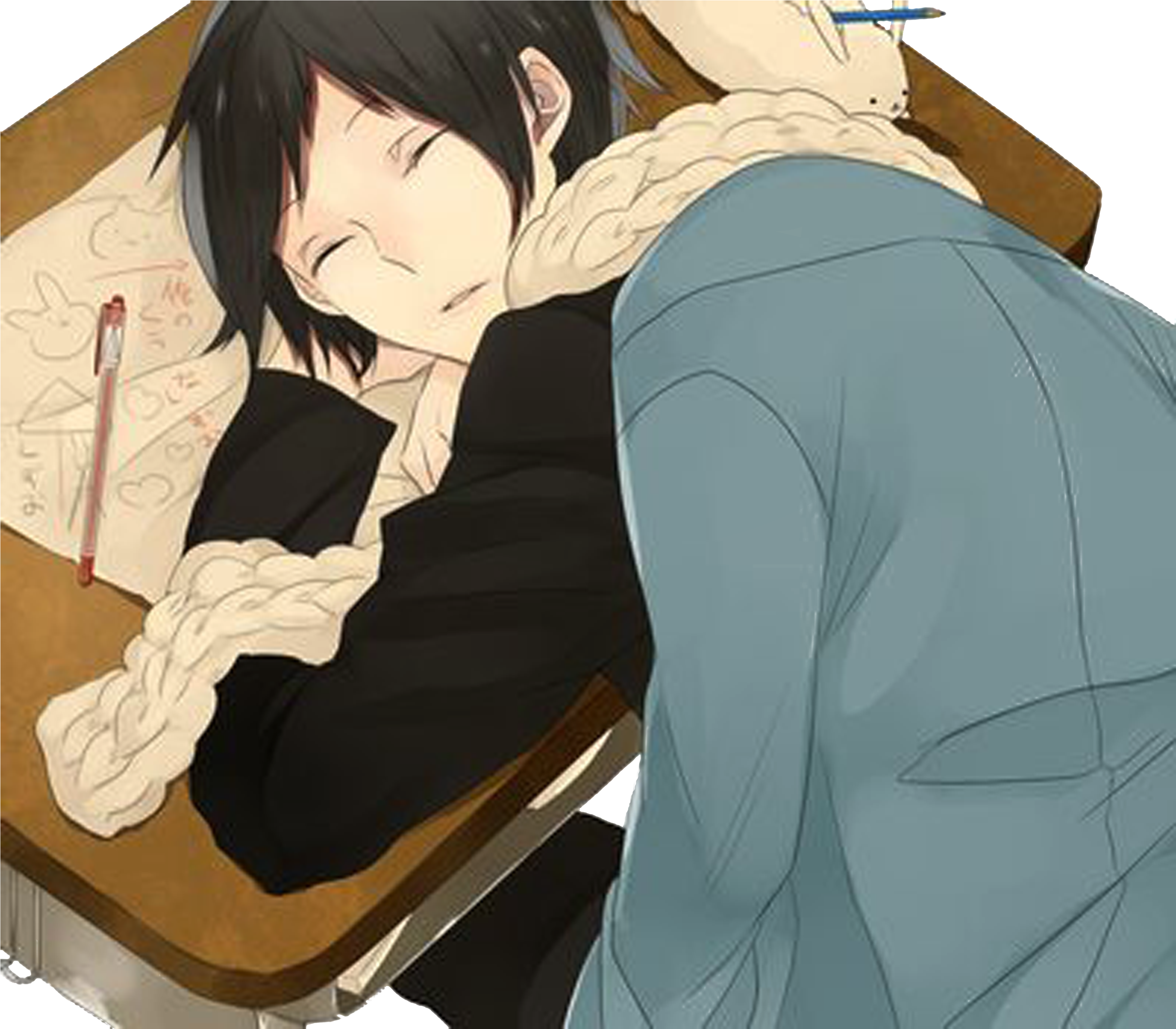 Durarara Sleep On - Anime Characters Sleeping On Table Clipart (5000x5000), Png Download