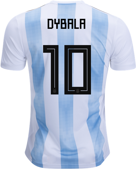 Argentina 2018 Home Jersey Dybala - Messi Argentina Jersey 2018 Clipart (600x600), Png Download