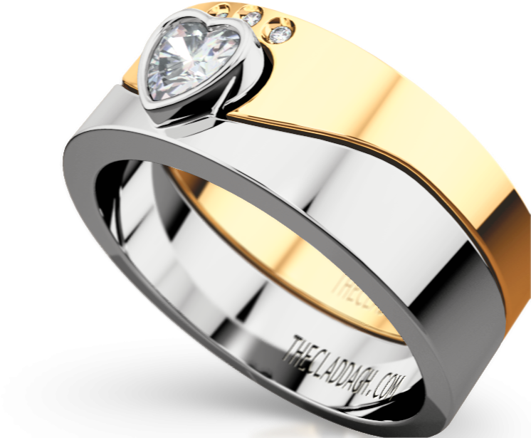 Two Part Claddagh Band In 14 Karat In - Pre-engagement Ring Clipart (746x615), Png Download