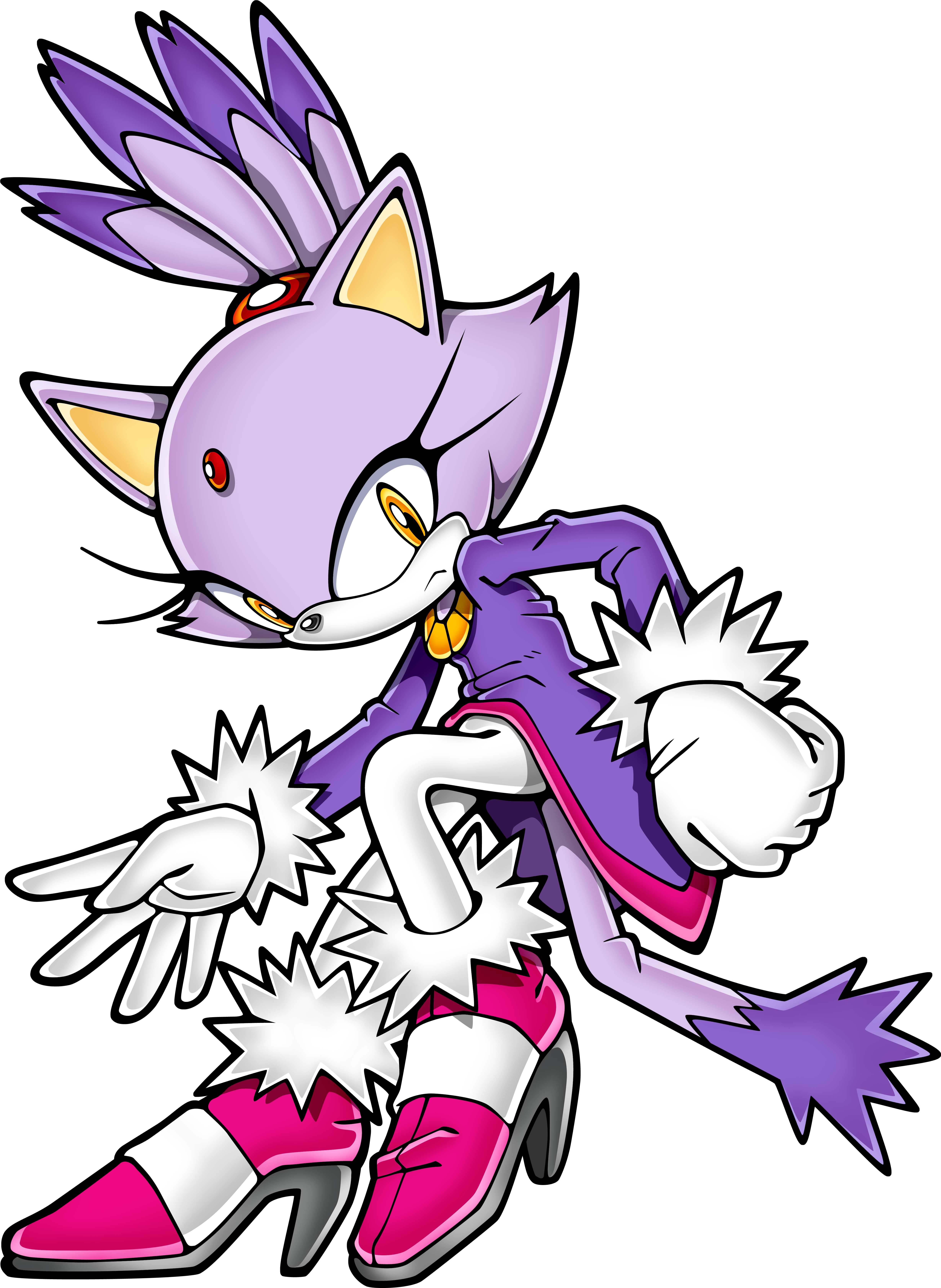 New Blaze Pose - Blaze The Cat Clipart (5450x7303), Png Download