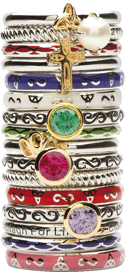 Claddagh For Life Silver Stacking Ring - Crystal Clipart (699x1049), Png Download